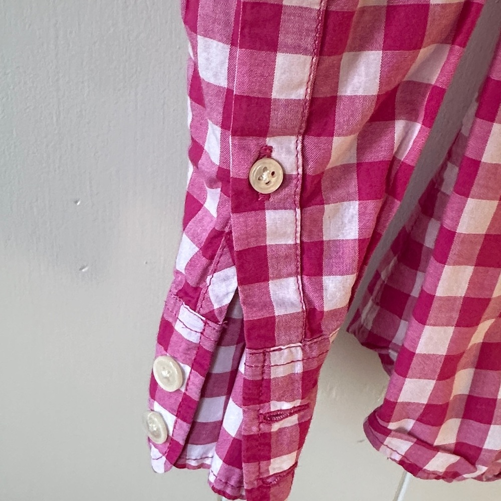 J. Crew Pink and White Plaid Shirt - Picture 4 of 4